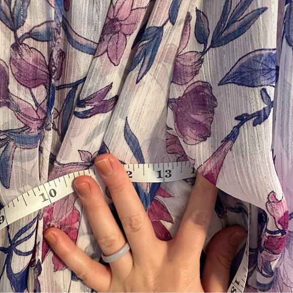 NWT MISA Los Angeles Purple Blue Floral Mini Dress Small - Picture 6 of 12